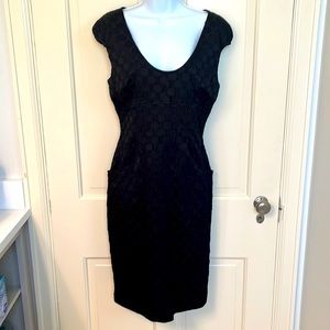 Womens Adrianna Papell Dress, Black Stretch with cap sleeves.  Size 10